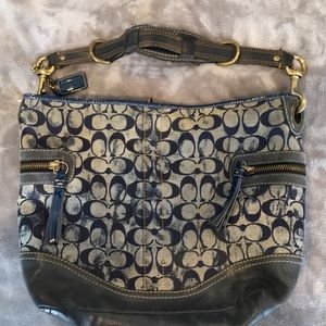 Coach blue denim bucket handbag